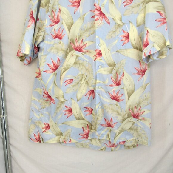 Nautica Men's Short Sleeve Collared Shirt Floral Bird Of Paradise Design Size XL - Picture 3 of 10